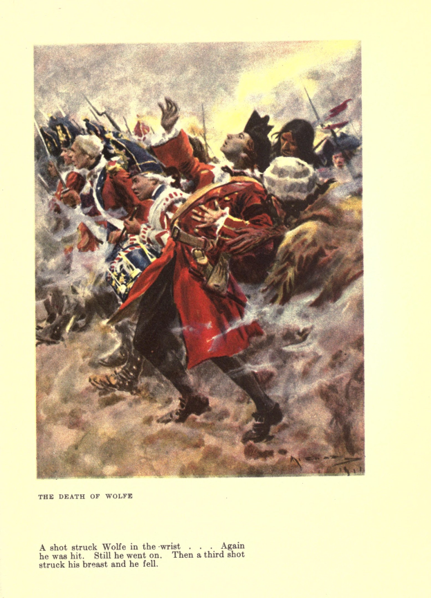 Ein Plakat mit der Aufschrift "Der Tod von Wolfe", das eine Gruppe betroffener Menschen in gedämpften Farben zeigt, einige schauen ängstlich hoch, andere traurig runter.