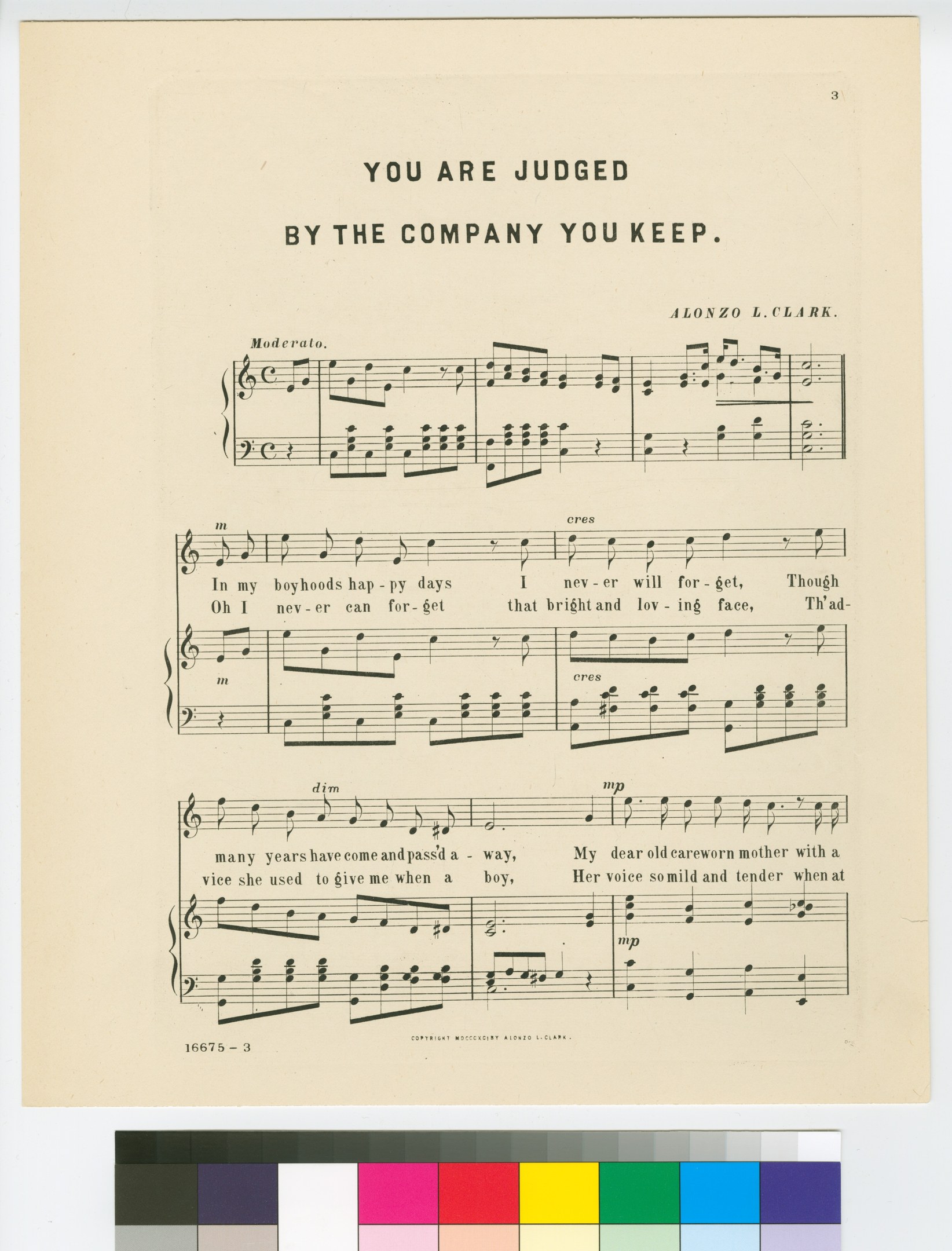 Notenblatt mit der Überschrift "Du wirst nach deiner Begleitung beurteilt" und Farbproben unten.